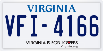 VA license plate VFI4166