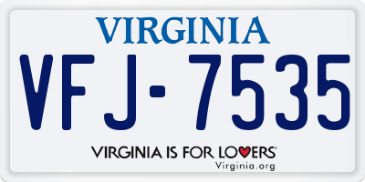 VA license plate VFJ7535