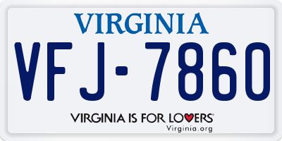 VA license plate VFJ7860