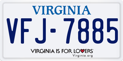 VA license plate VFJ7885