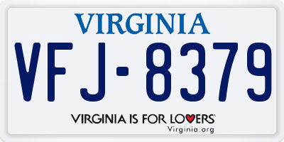 VA license plate VFJ8379