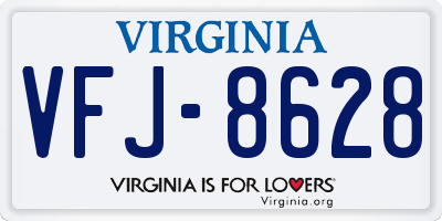 VA license plate VFJ8628