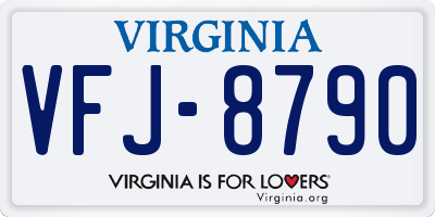 VA license plate VFJ8790