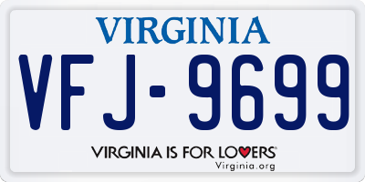 VA license plate VFJ9699