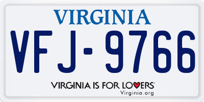 VA license plate VFJ9766