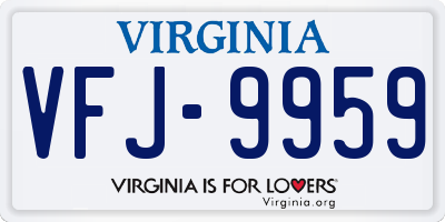 VA license plate VFJ9959