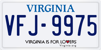 VA license plate VFJ9975
