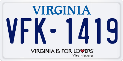 VA license plate VFK1419