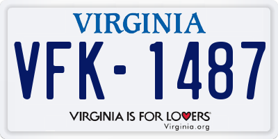 VA license plate VFK1487