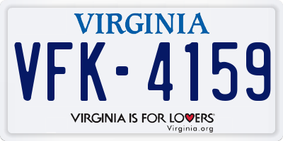 VA license plate VFK4159