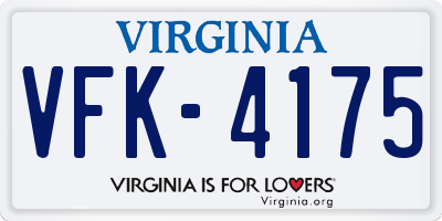 VA license plate VFK4175