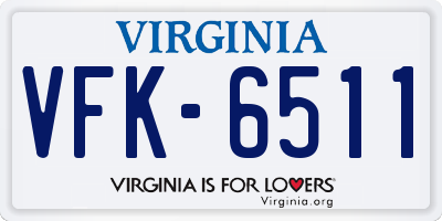 VA license plate VFK6511