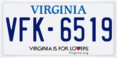 VA license plate VFK6519