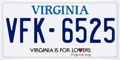 VA license plate VFK6525