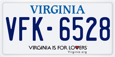 VA license plate VFK6528
