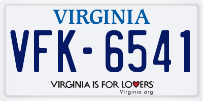 VA license plate VFK6541