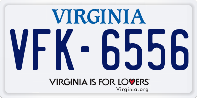 VA license plate VFK6556