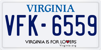 VA license plate VFK6559