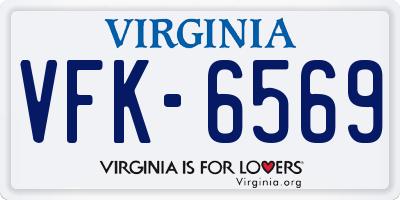 VA license plate VFK6569
