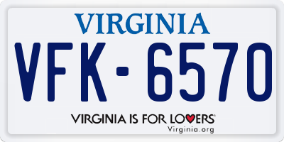 VA license plate VFK6570