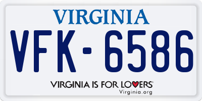 VA license plate VFK6586