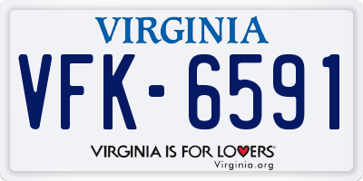 VA license plate VFK6591