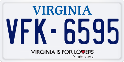 VA license plate VFK6595