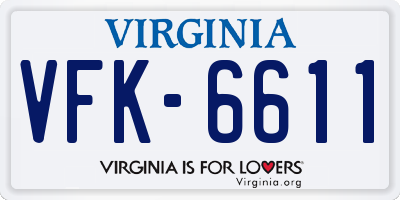 VA license plate VFK6611