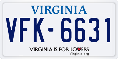 VA license plate VFK6631