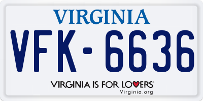 VA license plate VFK6636