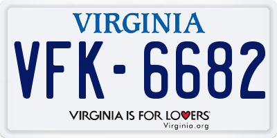 VA license plate VFK6682