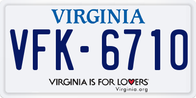 VA license plate VFK6710