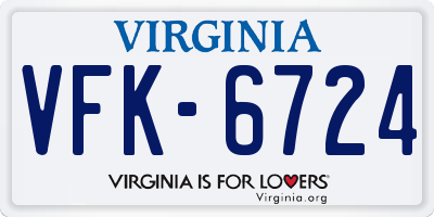 VA license plate VFK6724