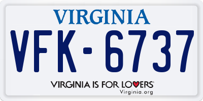VA license plate VFK6737