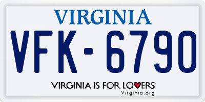 VA license plate VFK6790