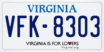 VA license plate VFK8303