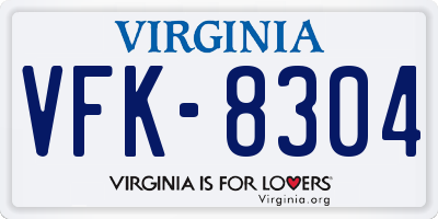 VA license plate VFK8304