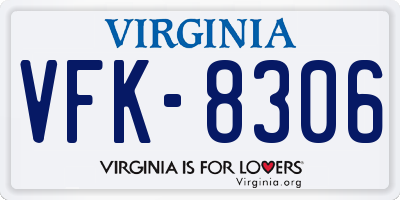 VA license plate VFK8306