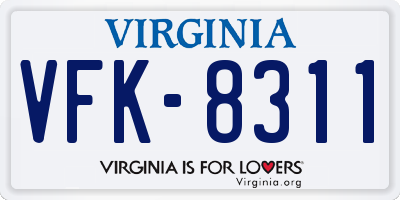 VA license plate VFK8311
