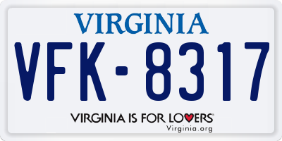 VA license plate VFK8317