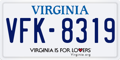 VA license plate VFK8319