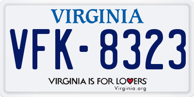 VA license plate VFK8323