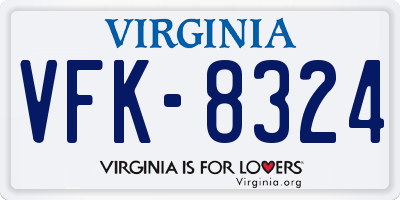 VA license plate VFK8324