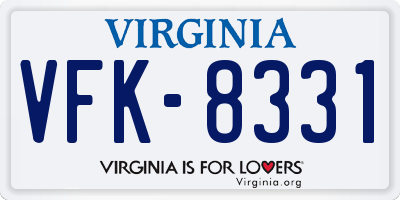 VA license plate VFK8331