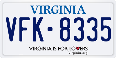 VA license plate VFK8335