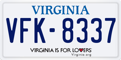 VA license plate VFK8337