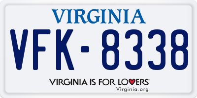 VA license plate VFK8338