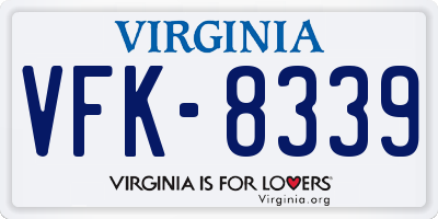 VA license plate VFK8339