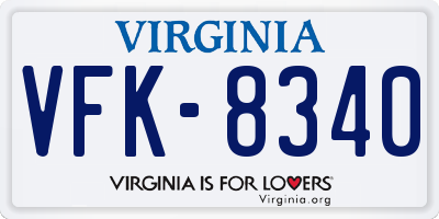 VA license plate VFK8340