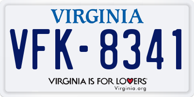 VA license plate VFK8341